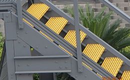 Frp stair tread for safe construction environment
